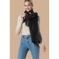 Black Yarn Dyed Fringe Scarf