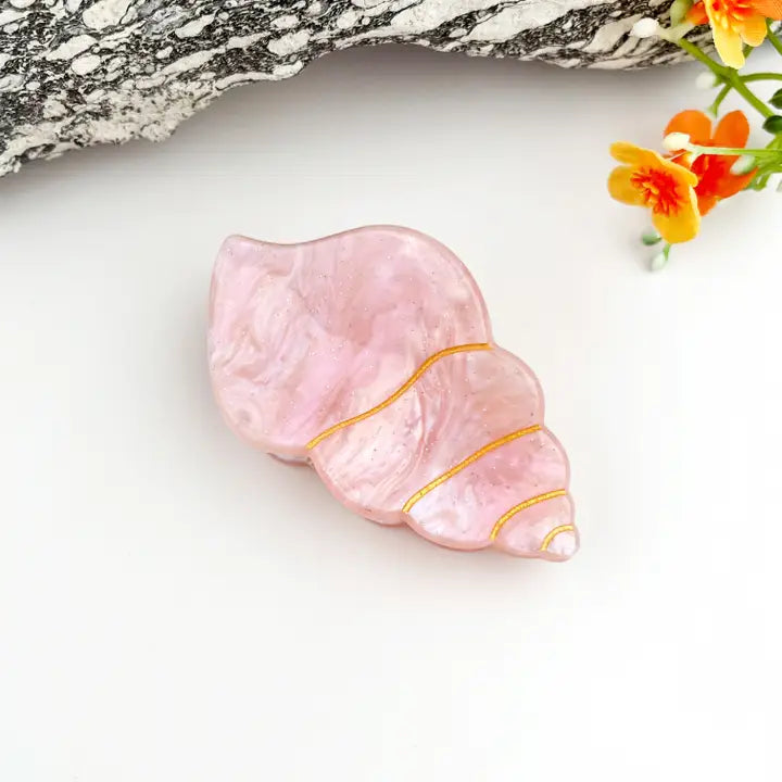 Pink Shell Claw Clip