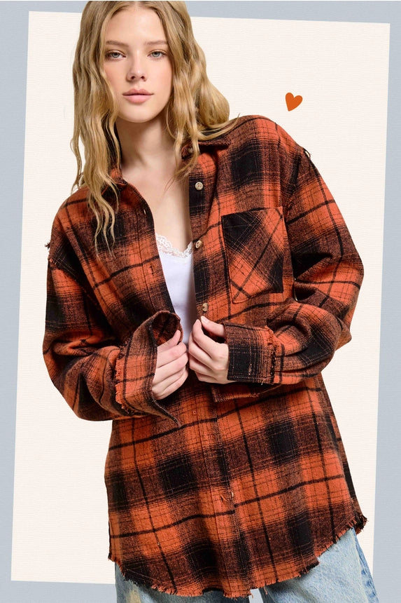 Pumpkin Carving Plaid Button Down