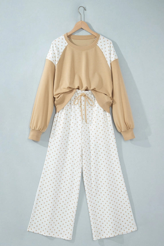 Polkadot Color Block Lounge Set