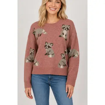 Playful Raccoons Sweater