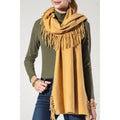 Warm Yellow Yarn Dyed Fringe Scarf