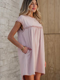 Scallop Pink Ruffled Day Dress