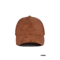 Faux camel suede structured baseball cap on white background