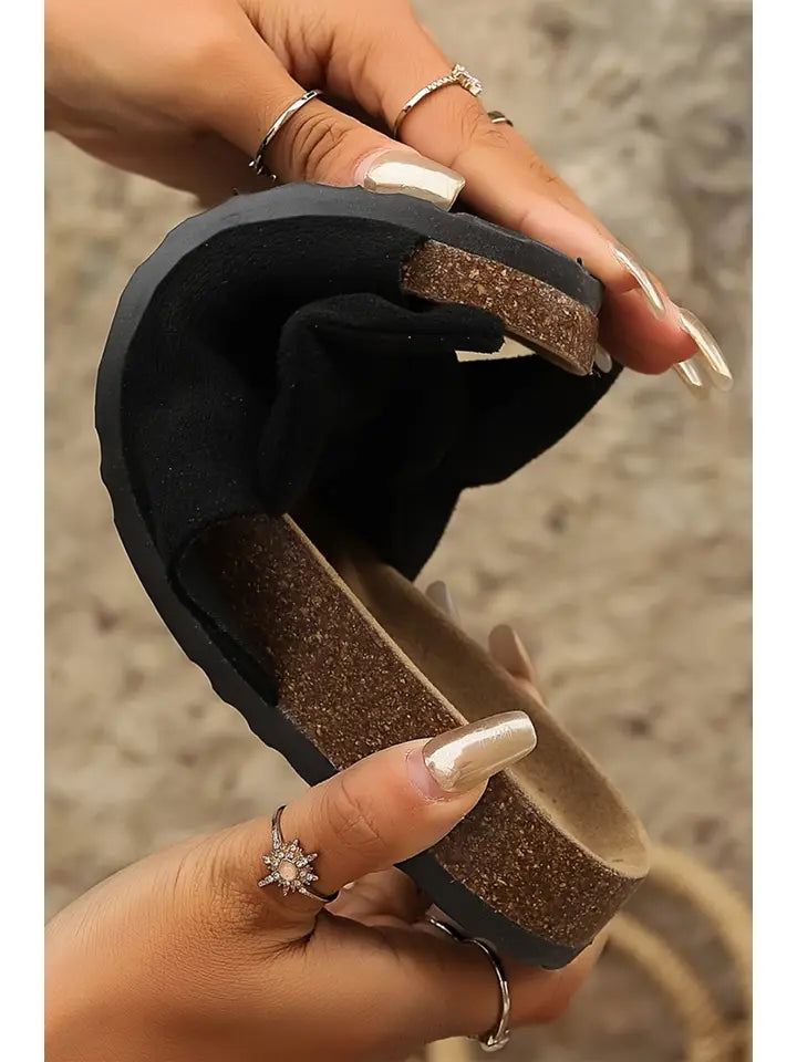 Leopard Bow Slides
