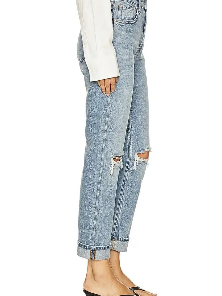 Hybrid High Rise Straight Leg Jeans
