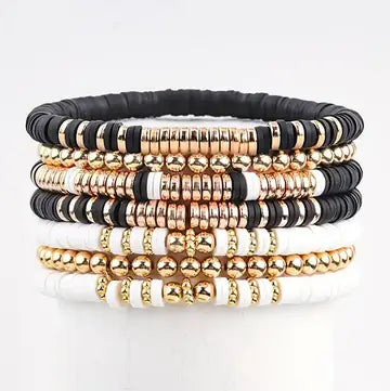 Clay Bead Stack / Black