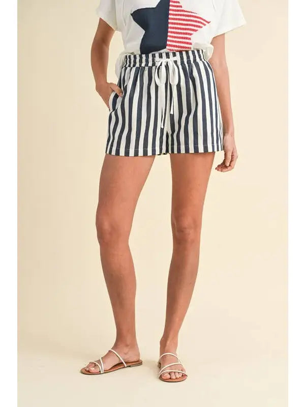 Striped Twill Shorts
