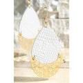 Faux Leather Filigree Earrings