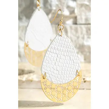 Faux Leather Filigree Earrings